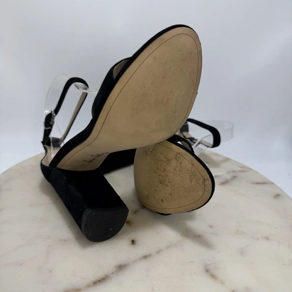 Sam Edelman Yaro Block Heel Sandal Black Suede, Size 6M